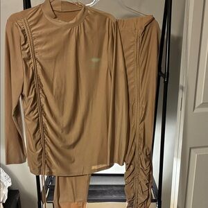 Elegant Tan Women's Pantsuit